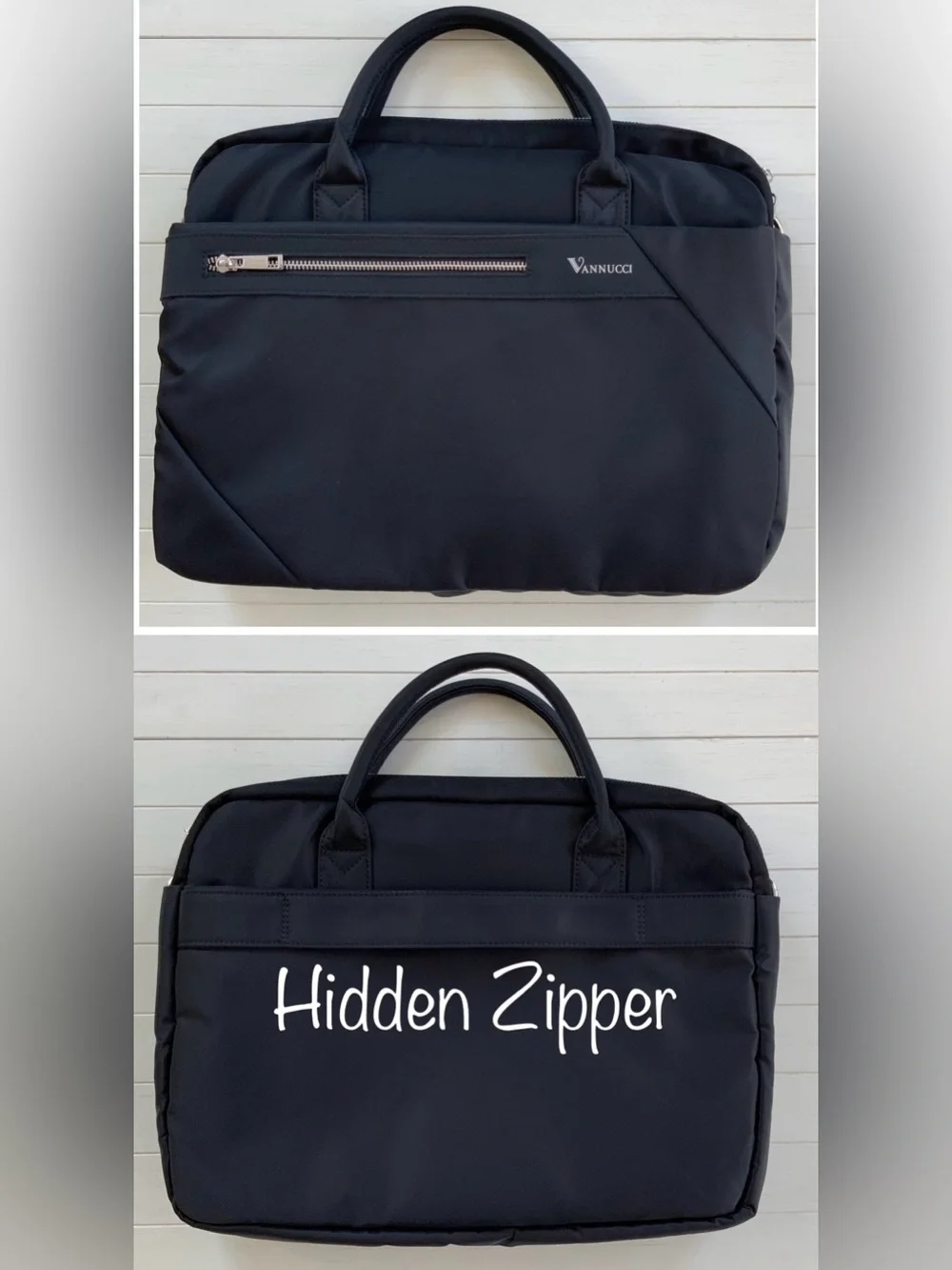 ~New~ Unisex Nylon Laptop/iPad Sleeve Multi Layer Crossbody Bag Black